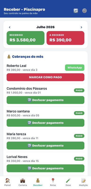Cobrança por Pix no PiscinaPro